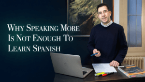 Spanish tutor combining structured study with speaking practice